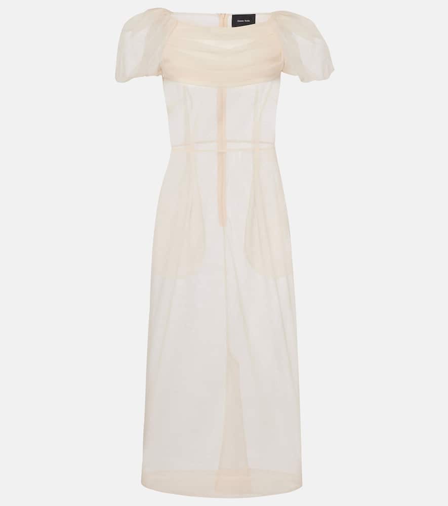 Simone Rocha Tulle Midi Dress In Orange