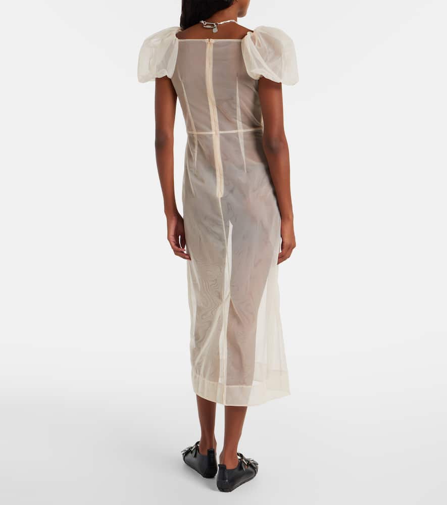 Simone Rocha Tulle Midi Dress In Orange