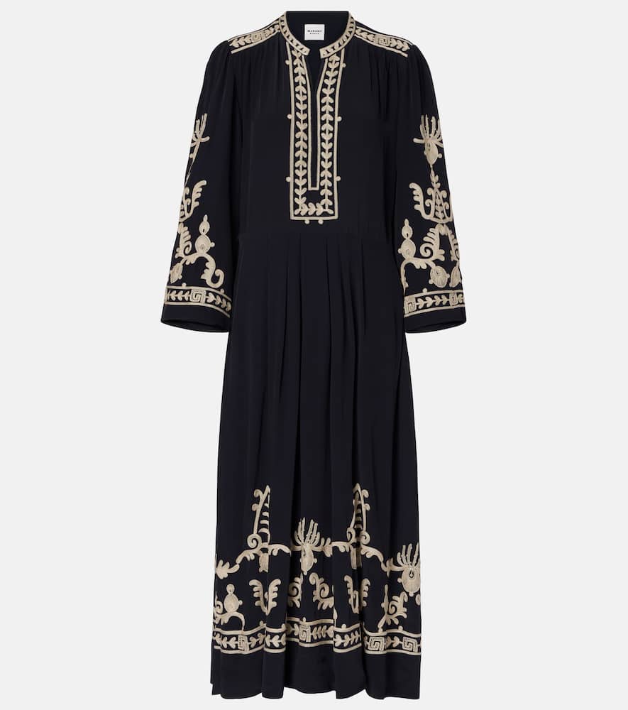Feliana embroidered crêpe maxi dress