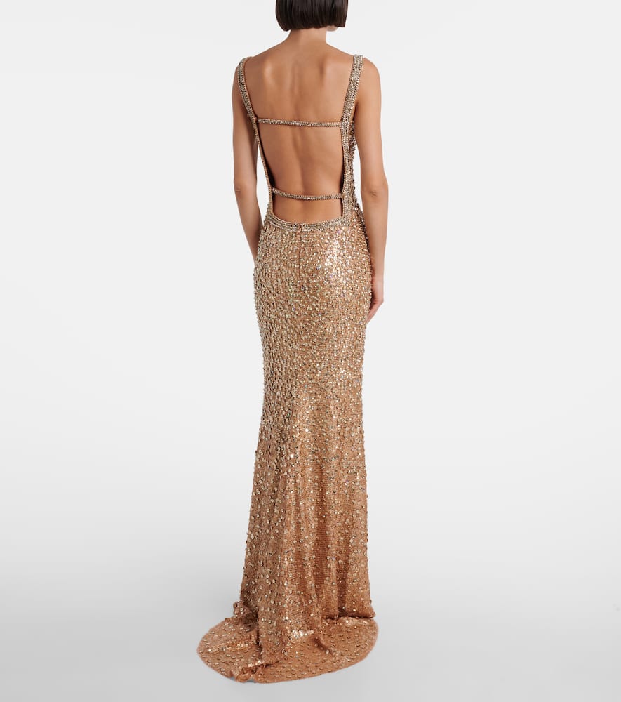 Jenny Packham Lotus Embellished Gown In Neutral