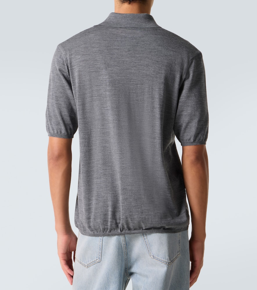 Saint Laurent Polohemd Cassandre Aus Wolle In Gray