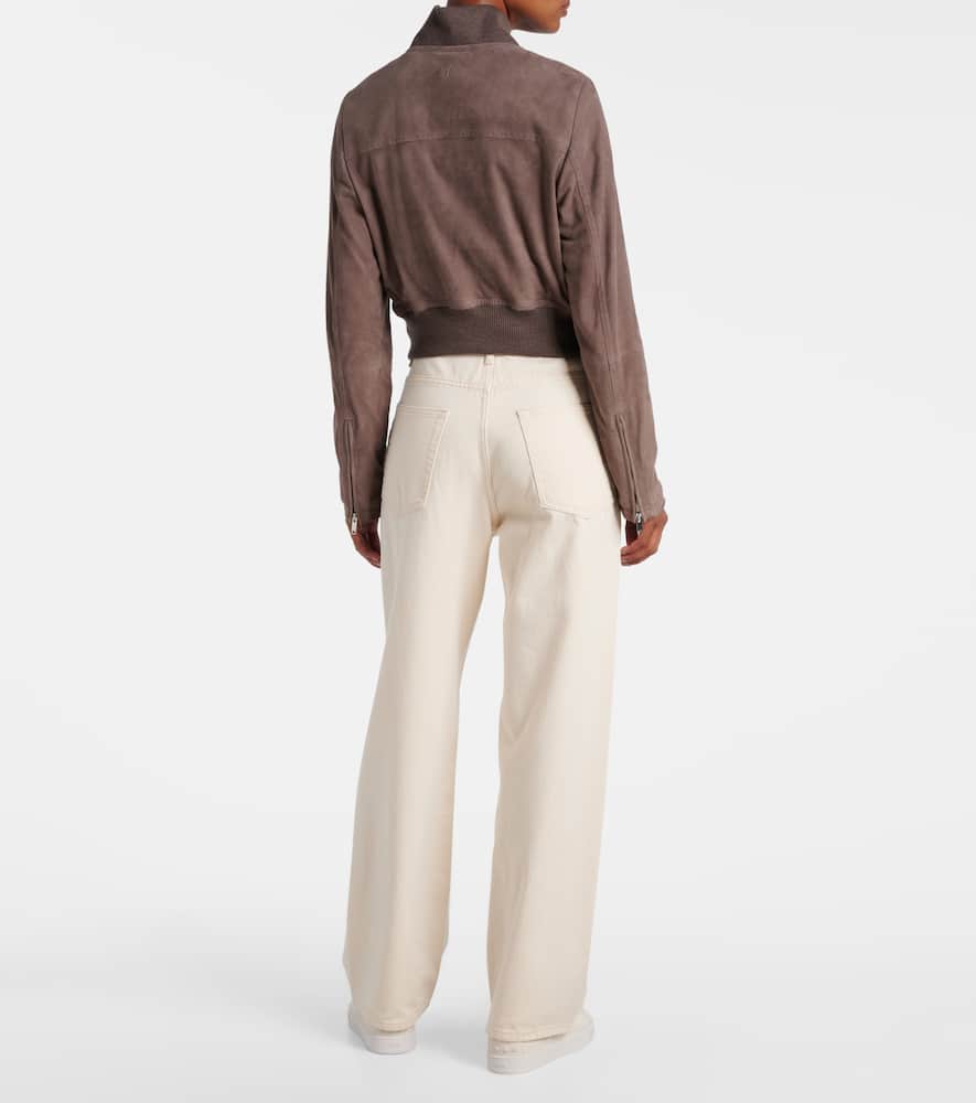 Tod's Bomber Jacket In Pashmy Suede In Brown