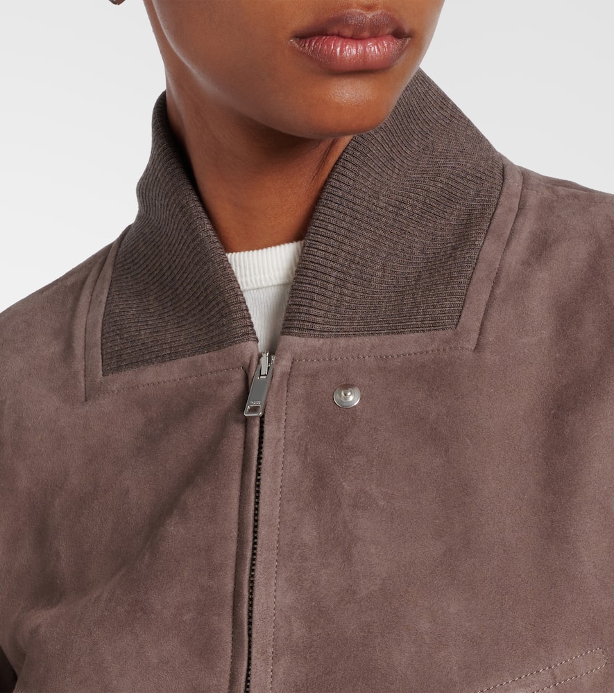 Tod's Bomber Jacket In Pashmy Suede In Brown