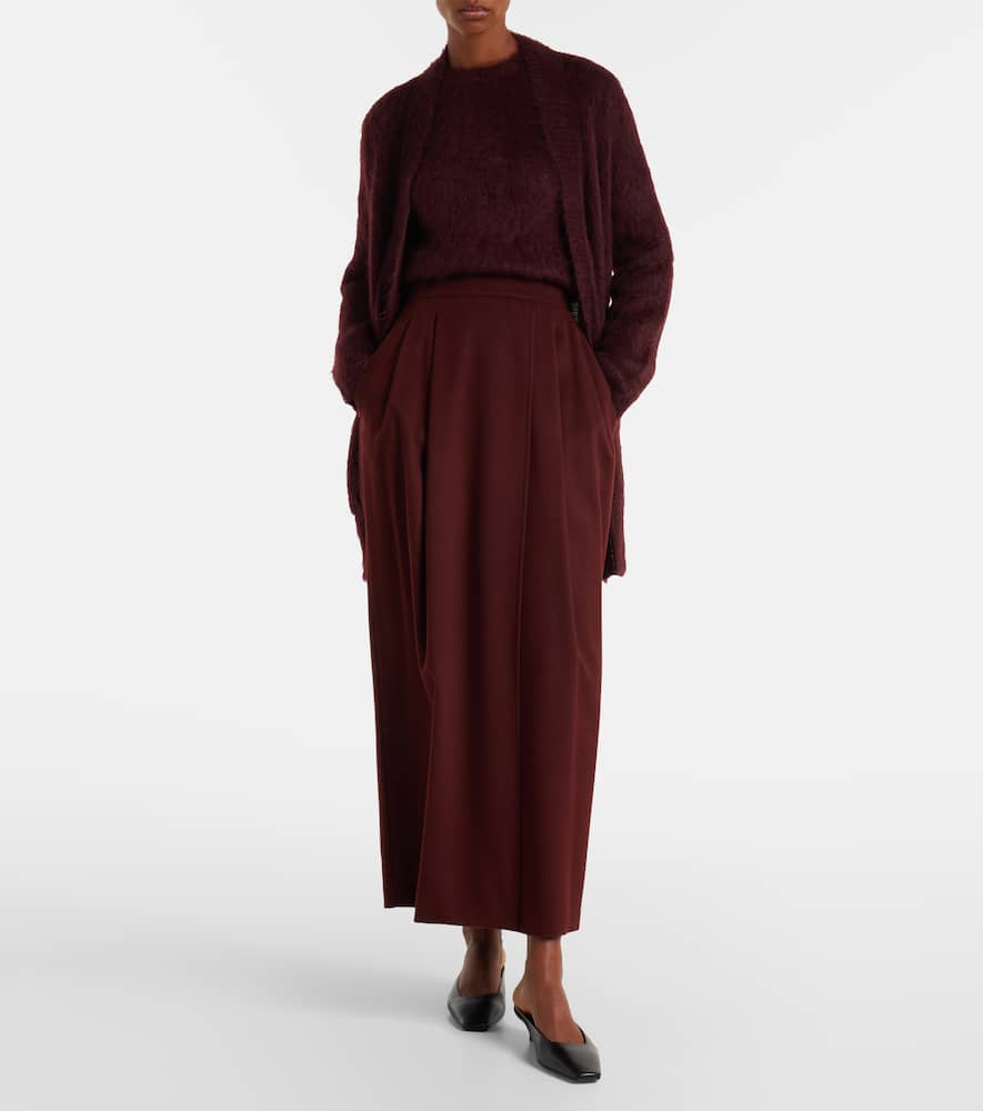 Max Mara Zattera Wool Pencil Skirt In Red