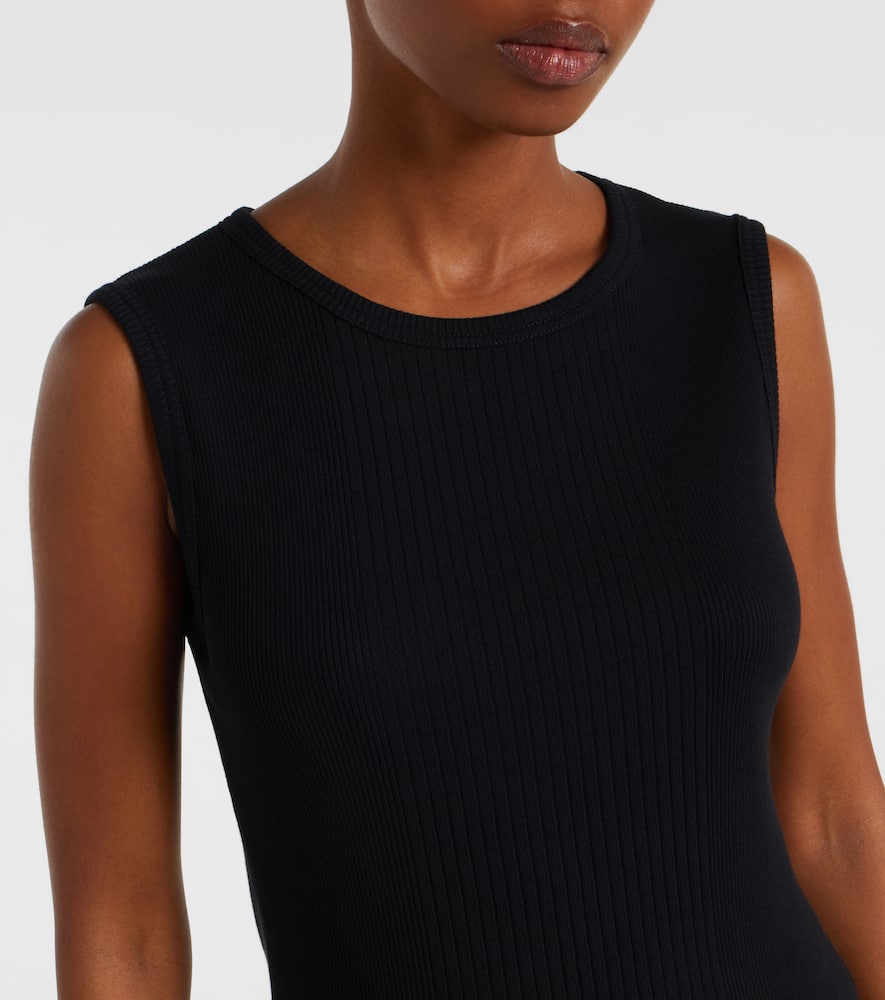 Jean Paul Gaultier Cotton Ribbed Tank Top With Lingerie Garter Clothing In Animal Print