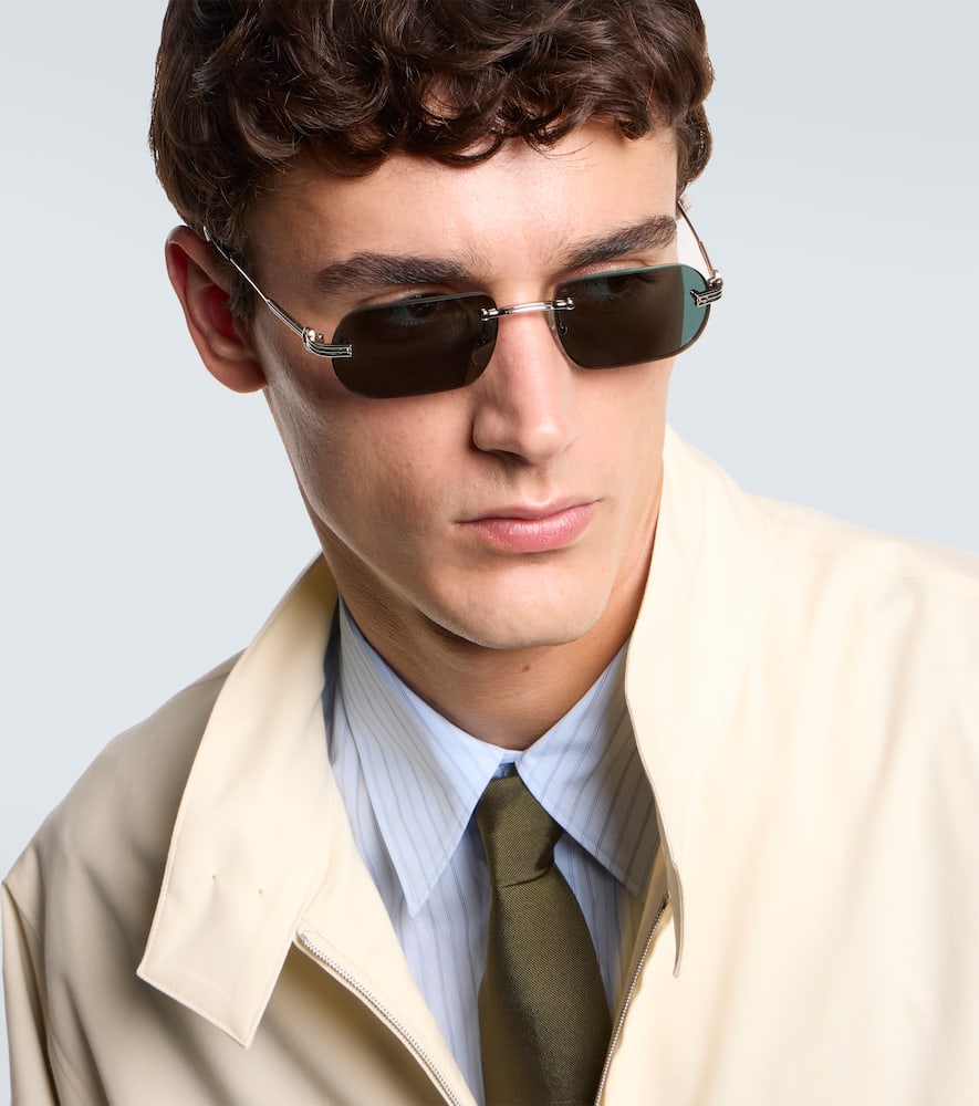 Cartier Rimless Sunglasses In Green