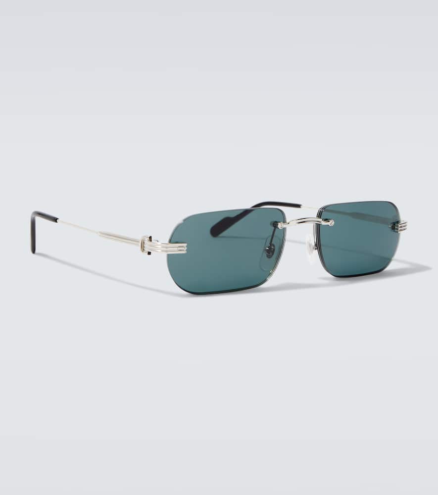 Cartier Rimless Sunglasses In Green
