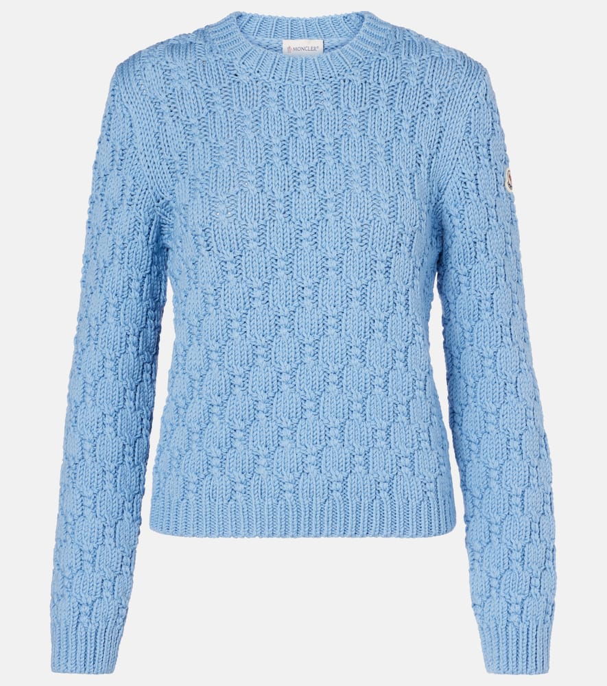 Moncler Virgin Wool Sweater In Blue