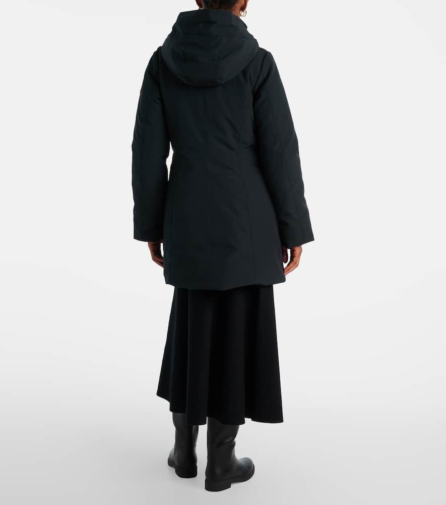 Canada Goose Hooded Long Sleeve Polyester Cotton Coat In Black