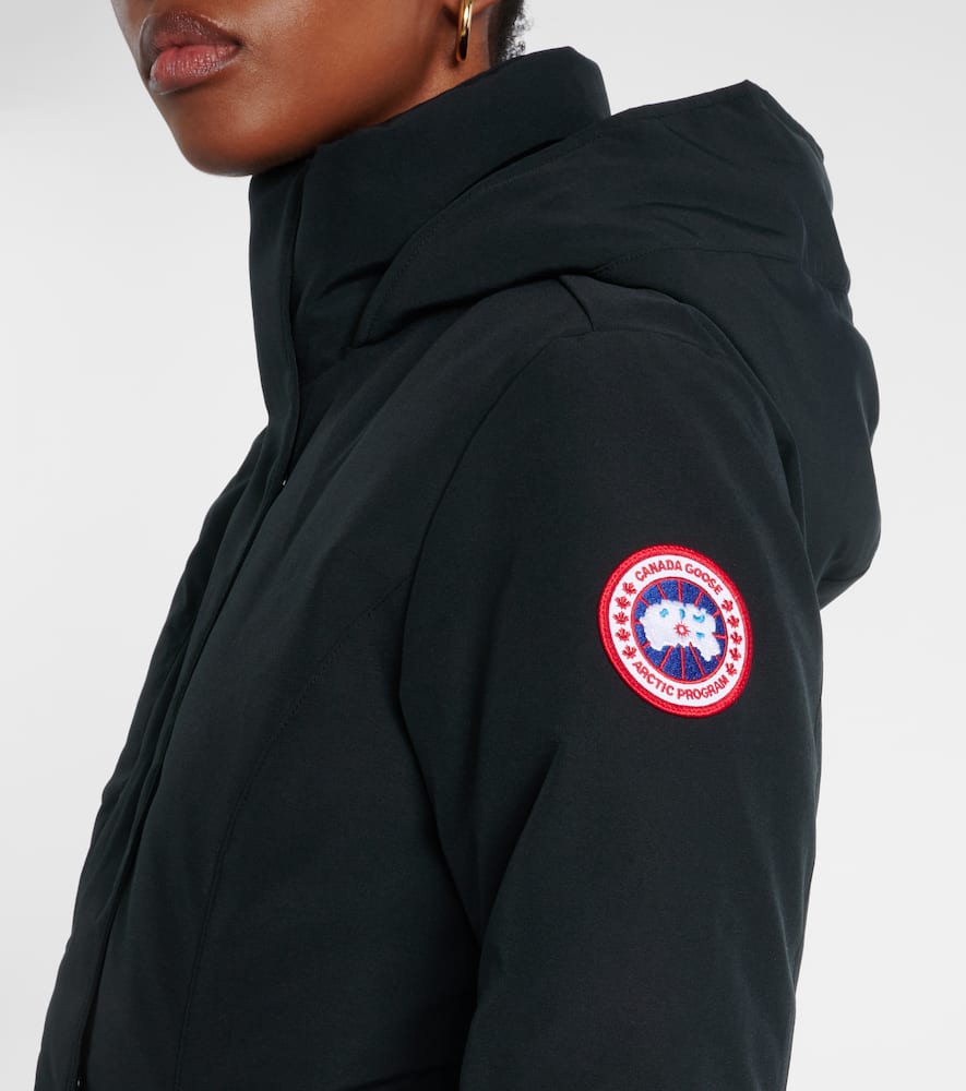 Canada Goose Hooded Long Sleeve Polyester Cotton Coat In Black