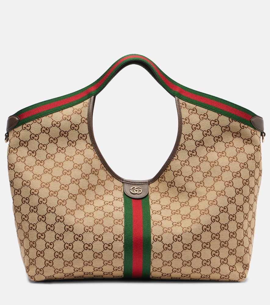 Gucci Giglio Gg Canvas Large Tote Bag In Sand