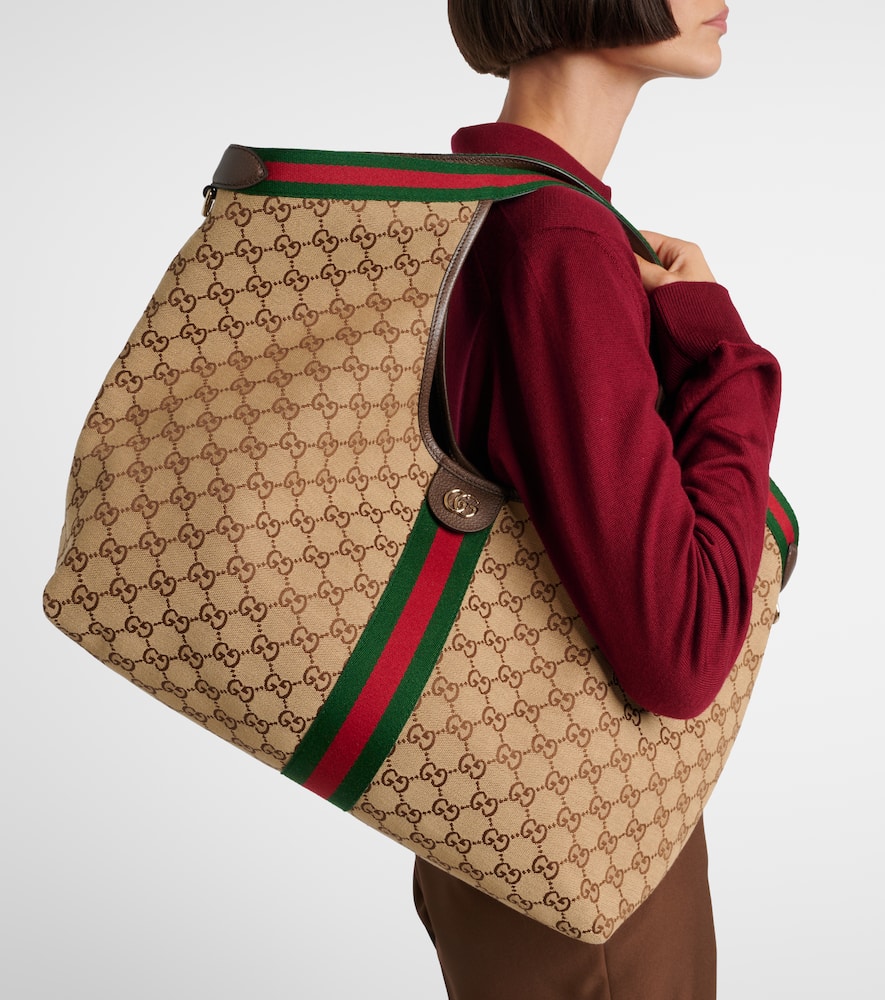 Gucci Giglio Gg Canvas Large Tote Bag In Sand