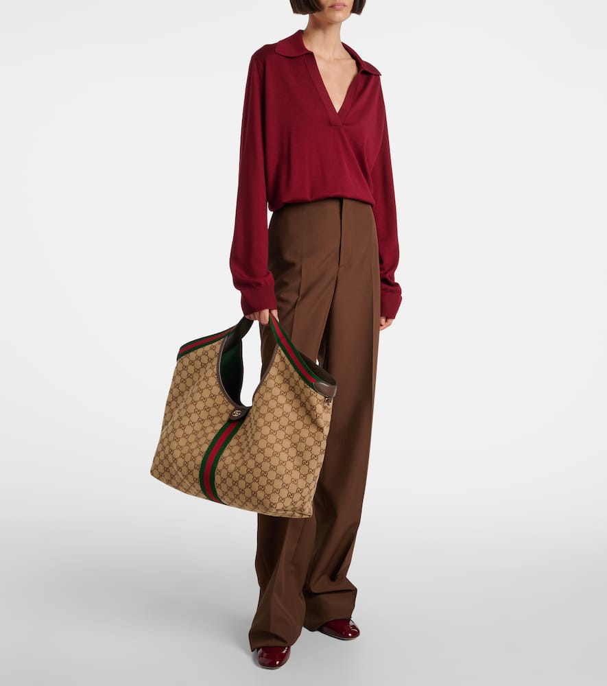 Gucci Giglio Gg Canvas Large Tote Bag In Sand