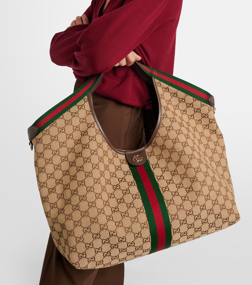 Gucci Giglio Gg Canvas Large Tote Bag In Sand