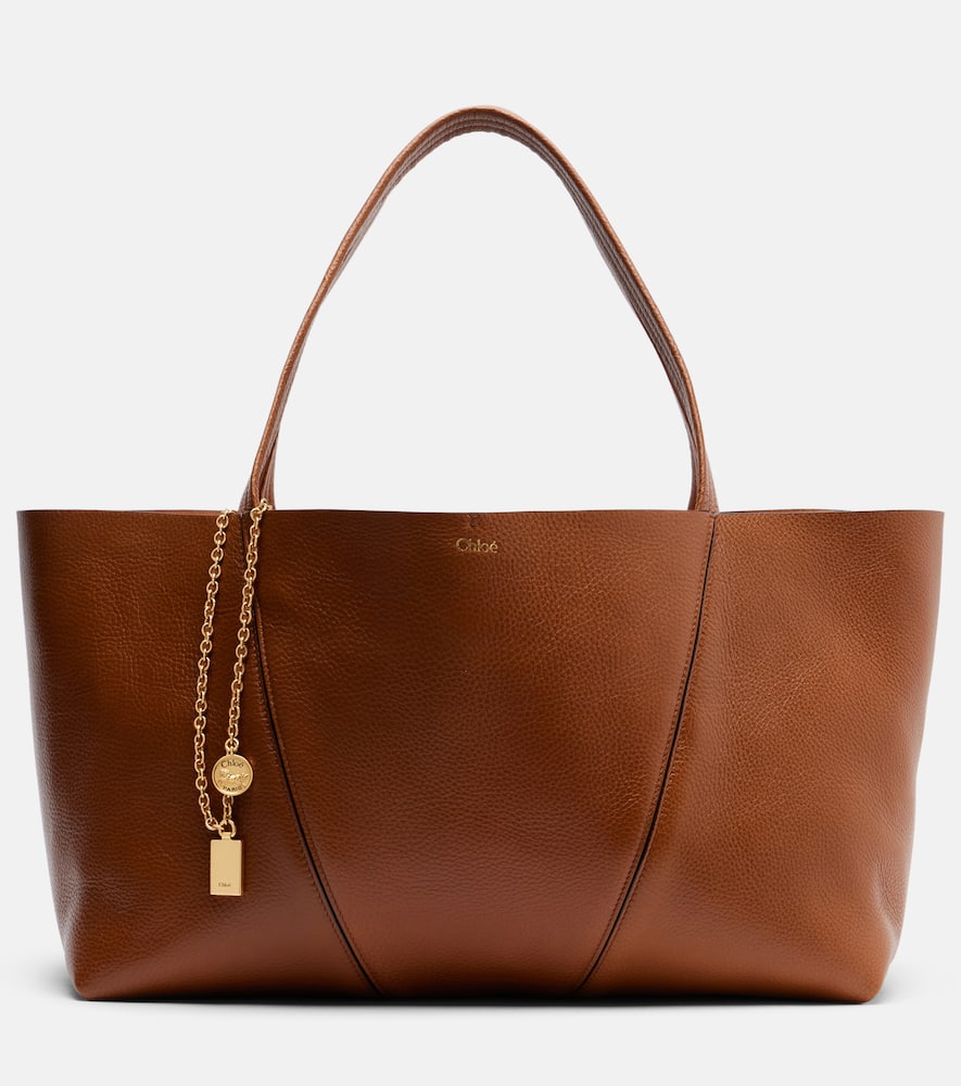 Chloé Chloe Chloe Spin Medium Leather Tote Bag In Brown