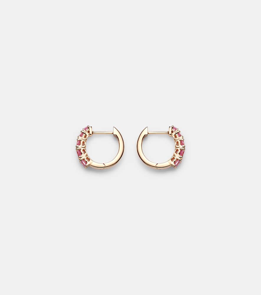 Anita Ko Graduated 18kt Rose Gold Huggie Earrings With Sapphires In Brown