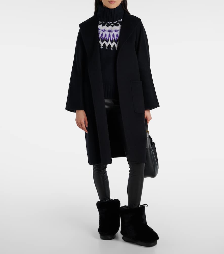 Bogner Ingrid Jacquard Cashmere Turtleneck Sweater In Black