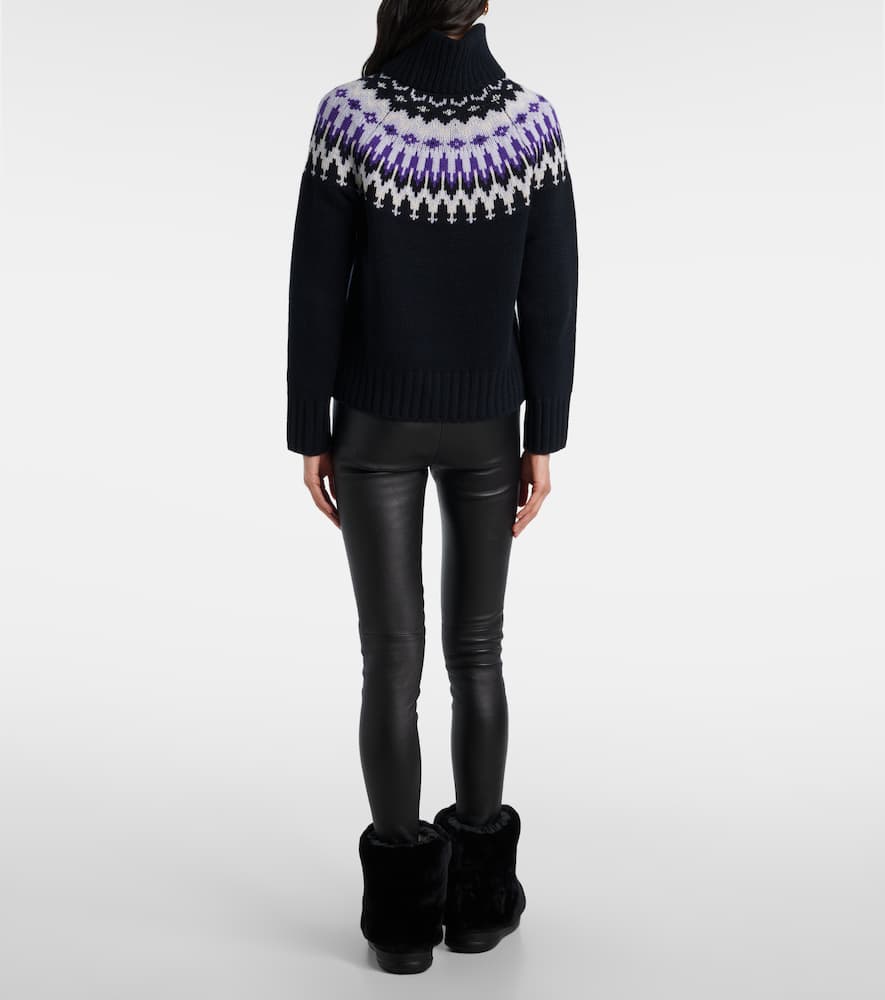 Bogner Ingrid Jacquard Cashmere Turtleneck Sweater In Black