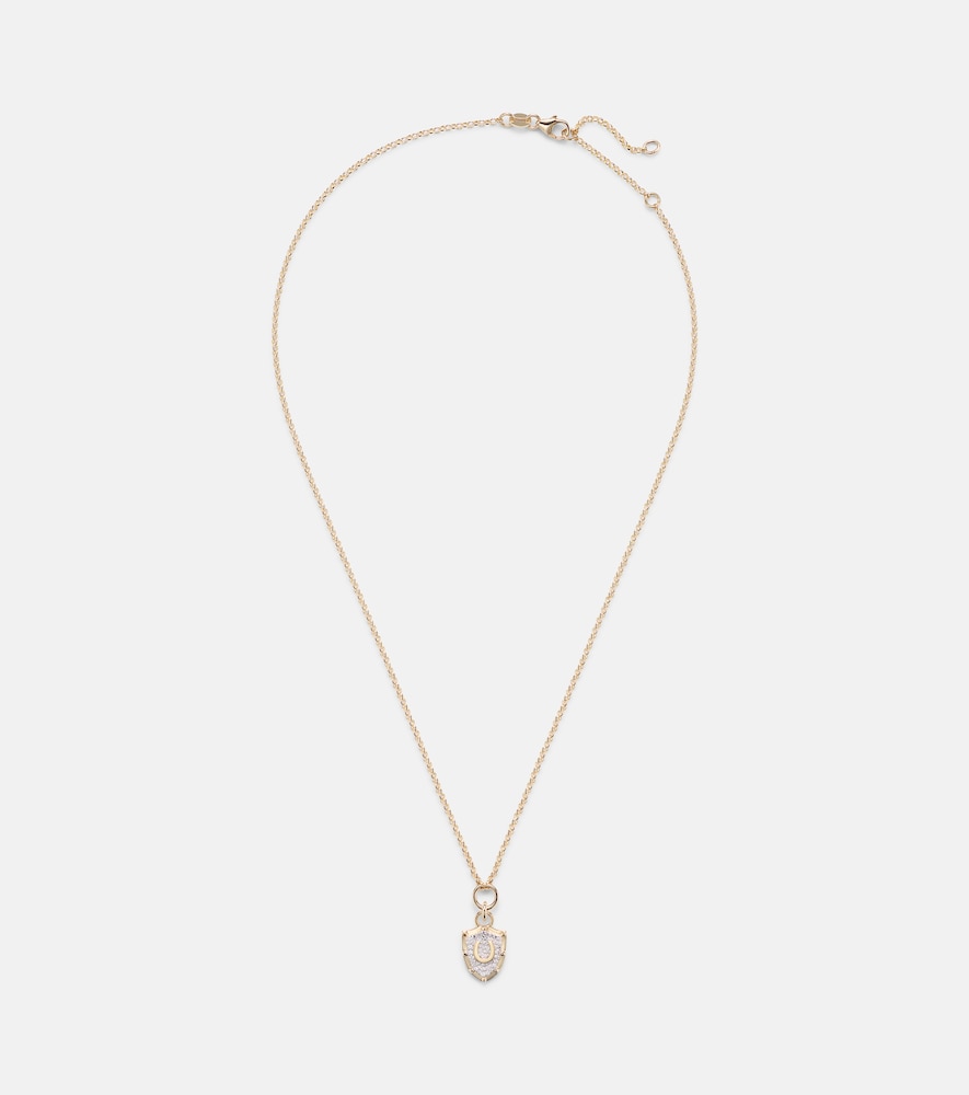 FoundRae Protection Fine Belcher 18kt gold necklace with diamonds