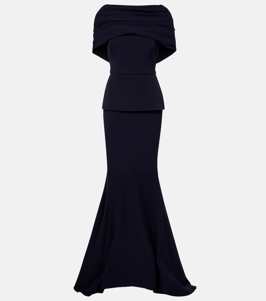 Safiyaa Loura off-shoulder crêpe gown