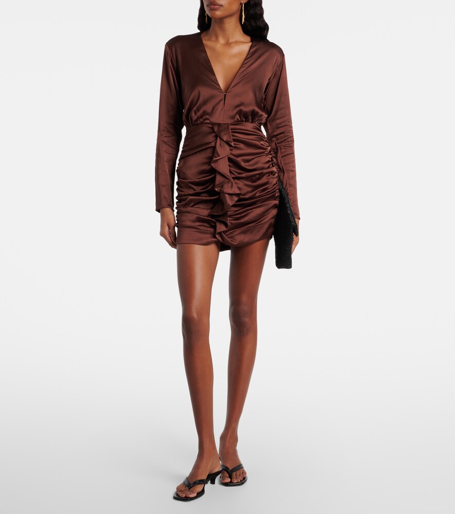  Poupette St Barth Poupette St Barth Ruffled Satin Minidress 