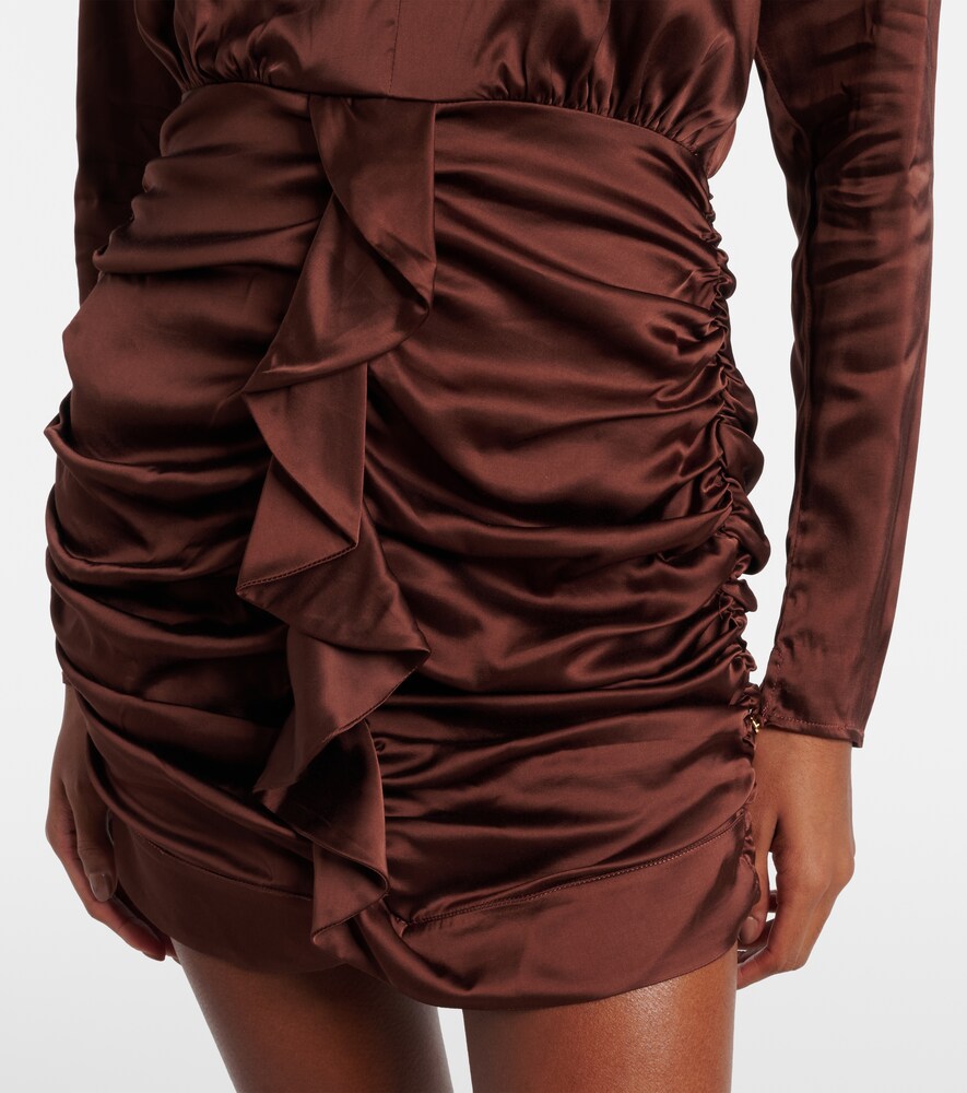  Poupette St Barth Poupette St Barth Ruffled Satin Minidress 