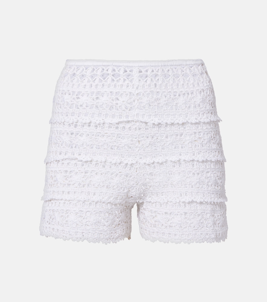 Anna Kosturova Deauville crochet cotton shorts