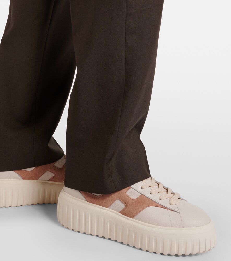 Hogan H-Stripes leather and suede sneakers