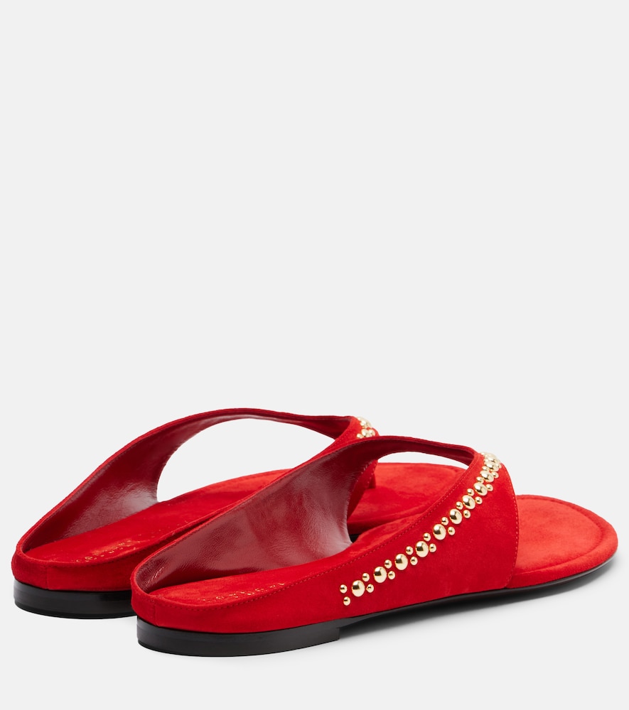 Sunkissed Studded Suede Thong Sandals
