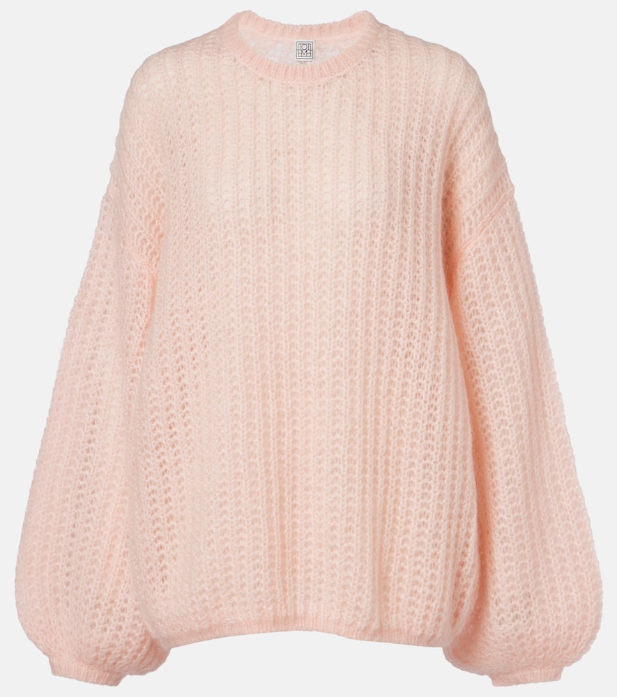 Toteme Open-knit oversized mohair-blend sweater