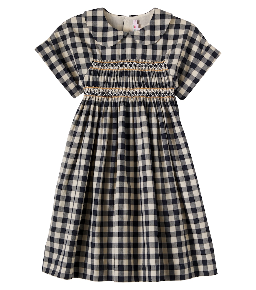 Bonpoint Black Lelou Gingham Cotton Dress Y Size 4 - Mytheresa