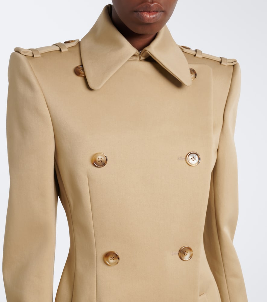 Peplum Cotton-Blend Trench Coat