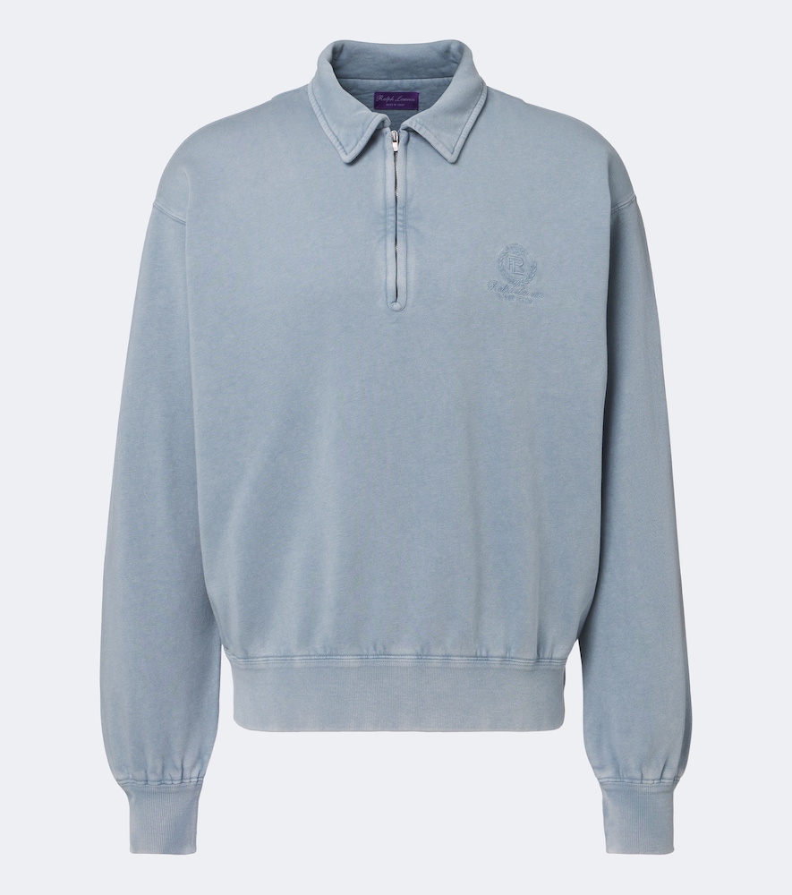 Purple Label Cotton And Cashmere Fleece Polo Sweatshirt