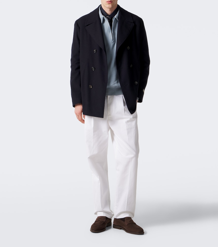 Purple Label Cotton And Cashmere Fleece Polo Sweatshirt