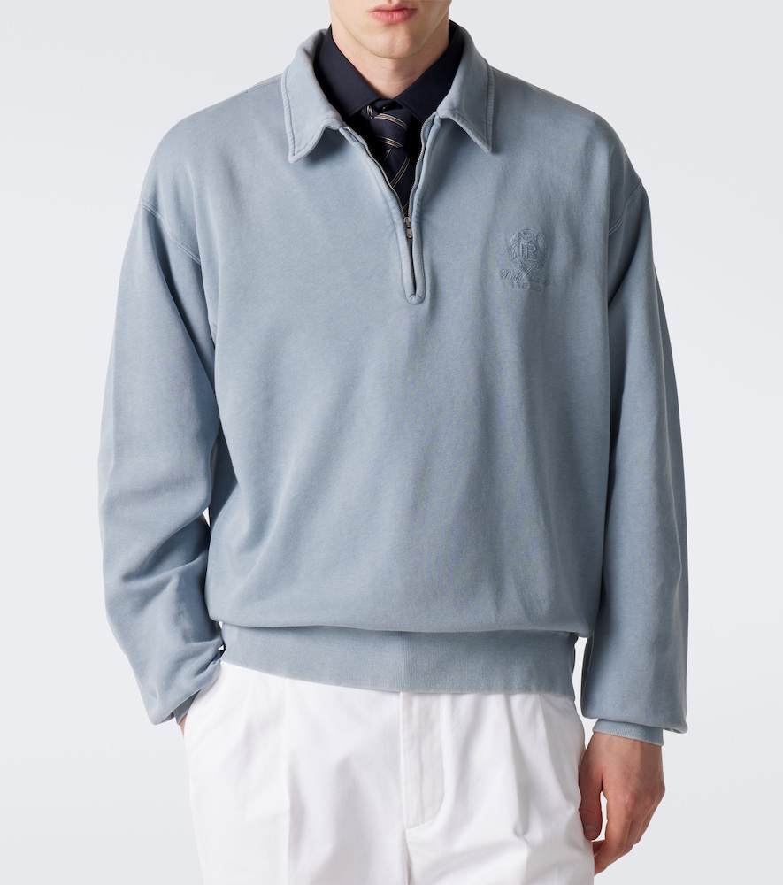 Purple Label Cotton And Cashmere Fleece Polo Sweatshirt