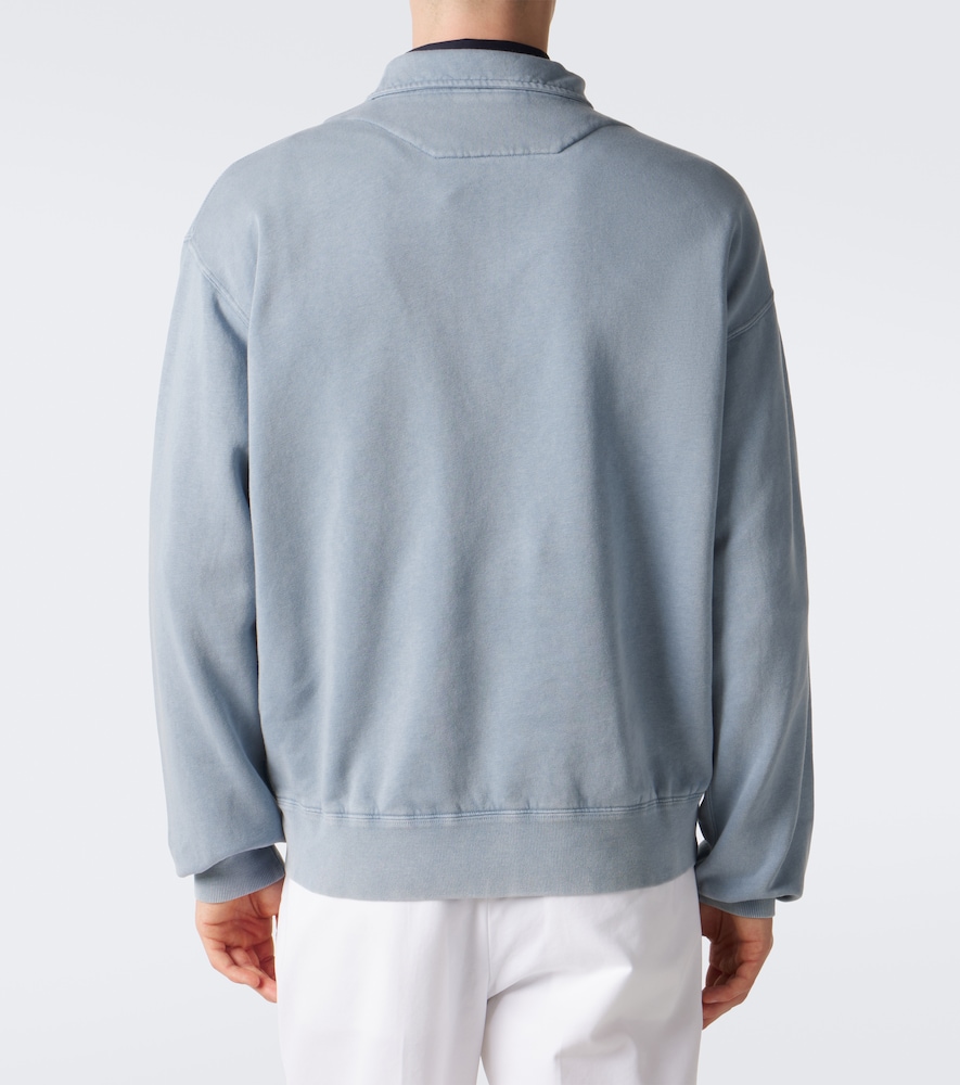 Purple Label Cotton And Cashmere Fleece Polo Sweatshirt