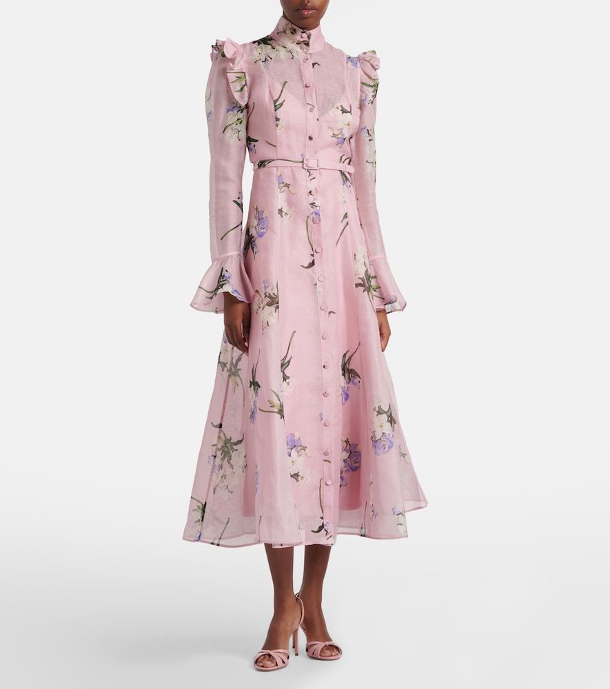 Leo Lin Katrina floral linen and silk midi dress