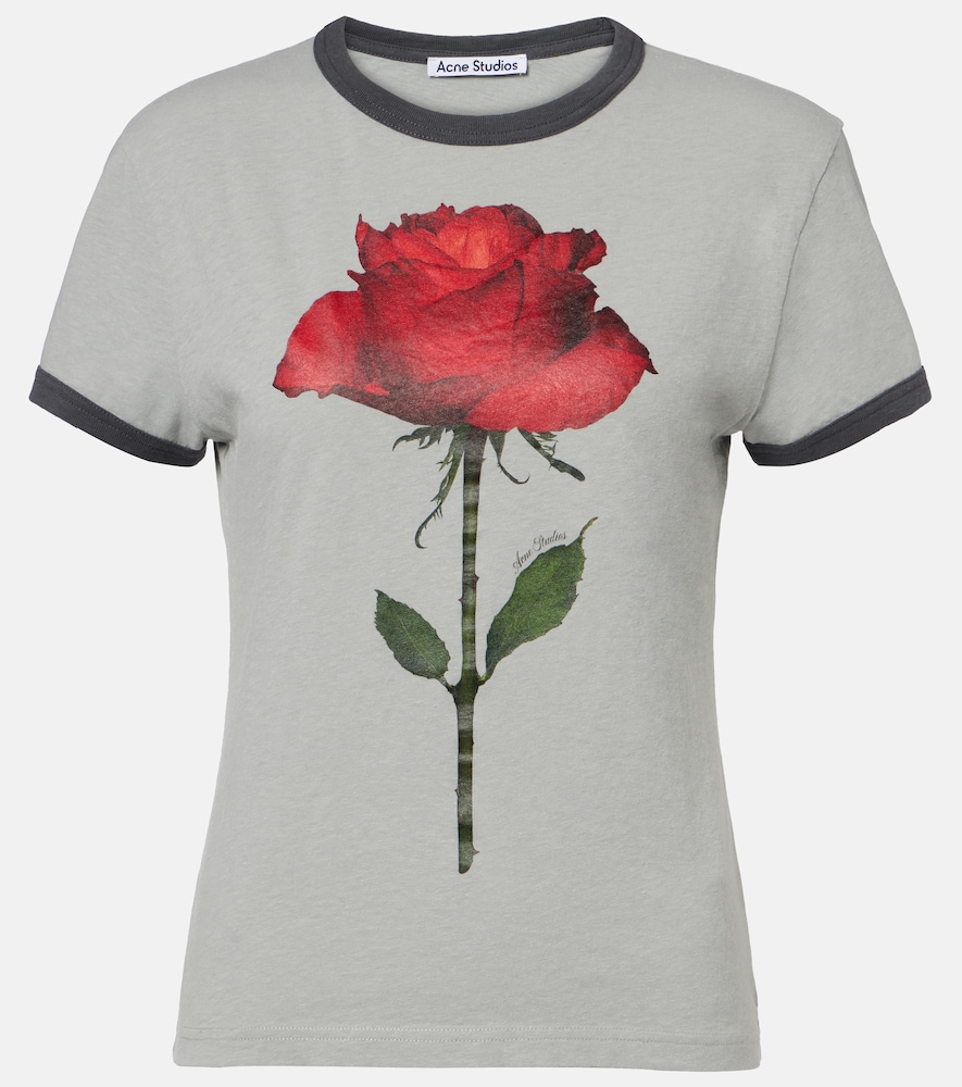 Acne Studios Printed cotton-blend T-shirt