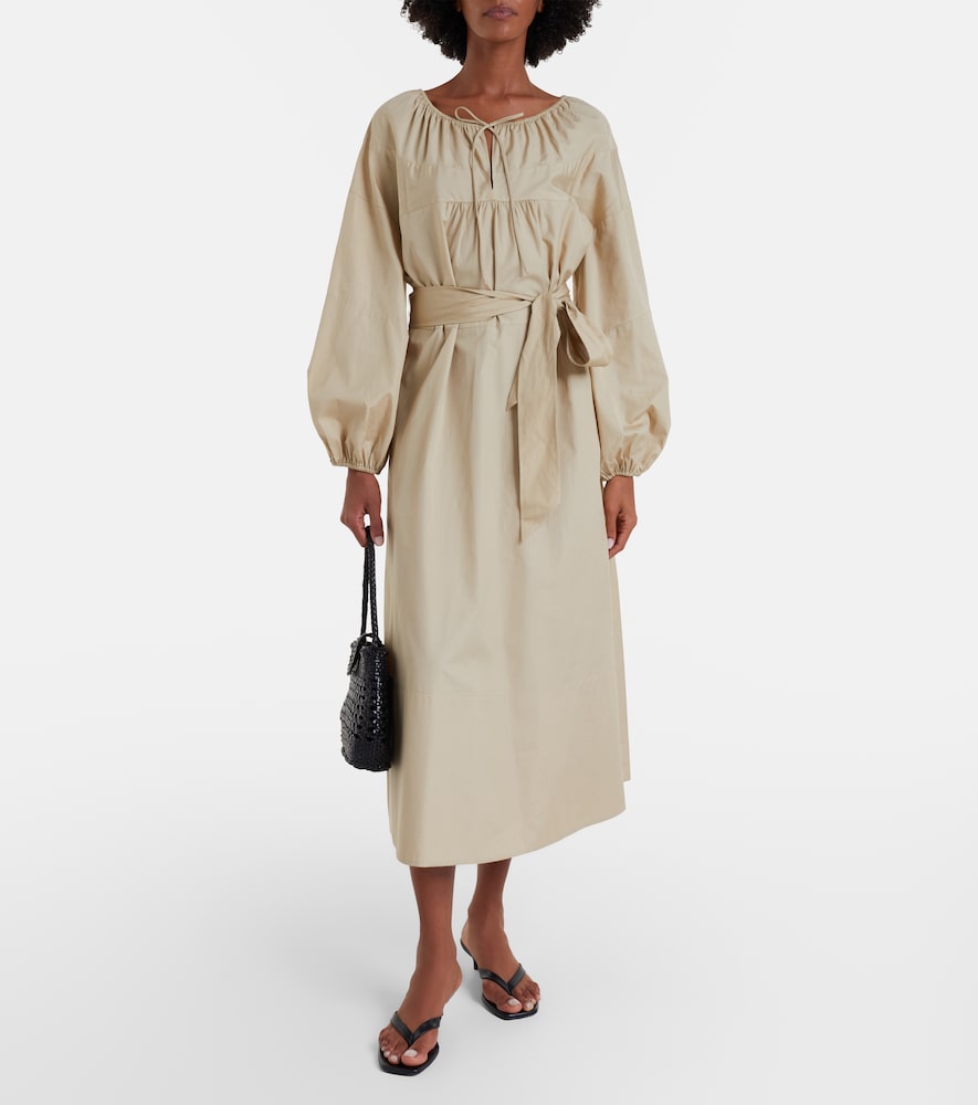 Vince Belted cotton poplin midi dress
