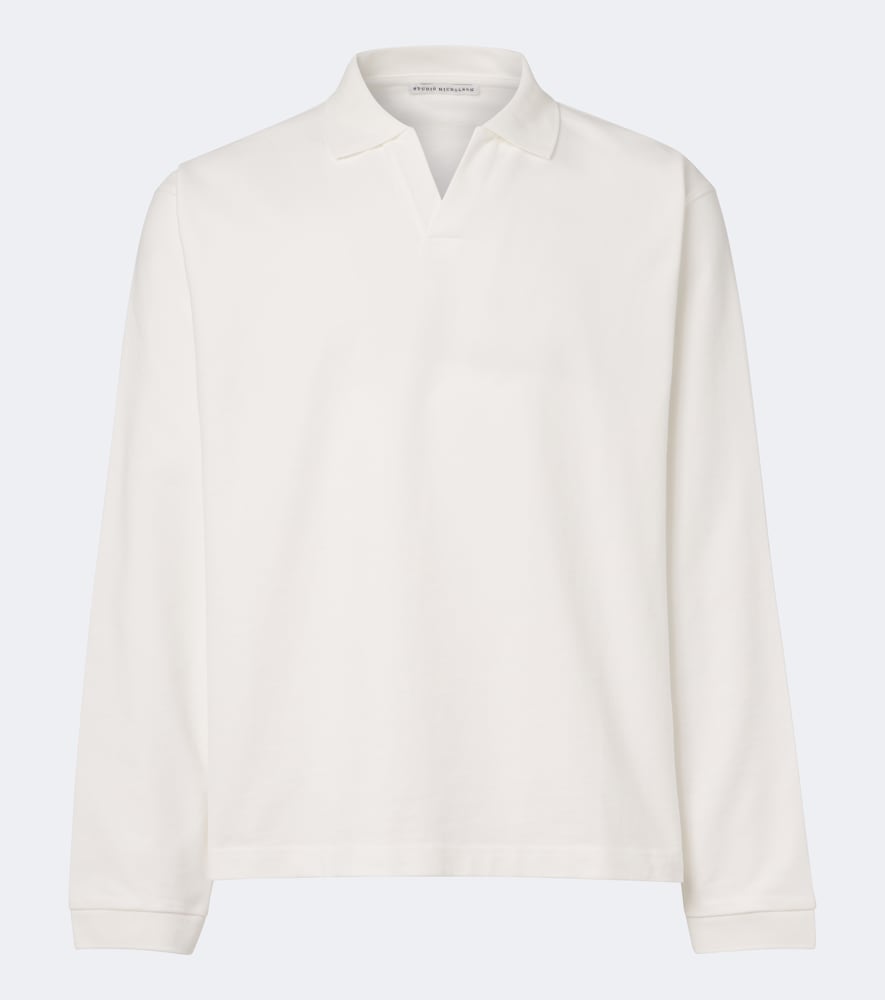 Studio Nicholson Men's White Cotton Polo Jersey Shirt UK Size 46 - Mytheresa