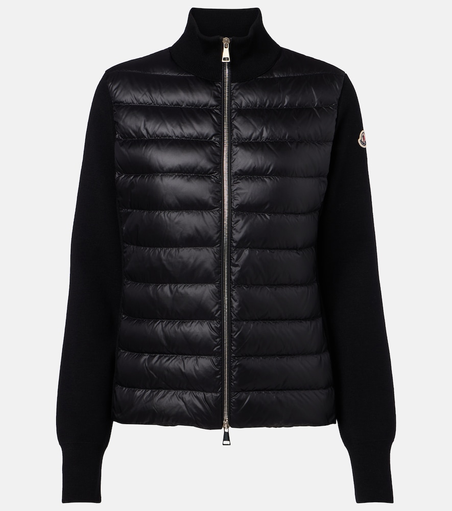 Moncler Down-paneled virgin wool cardigan