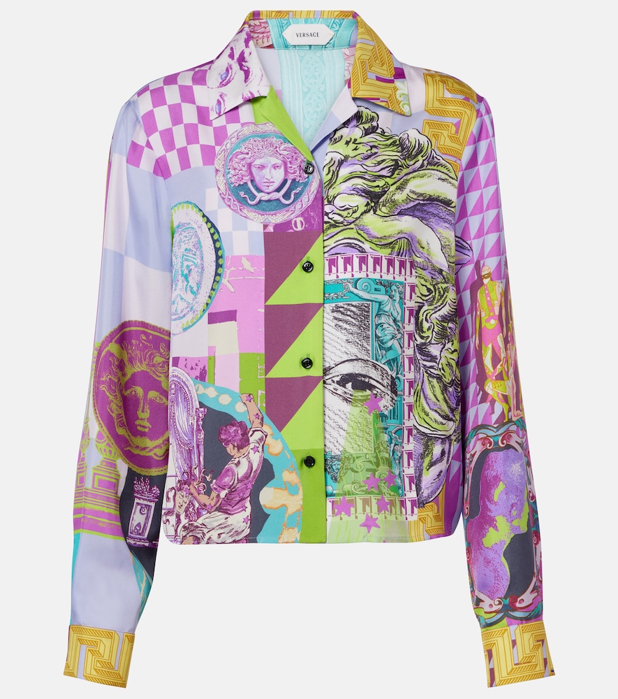 Camicia Medusa in seta con stampa