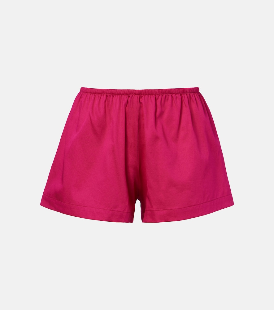 Leset Yoko Cotton Poplin Shorts In Pink