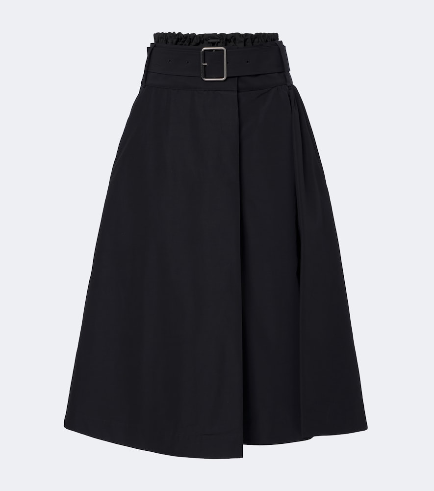 Gonna midi in misto cotone con cintura