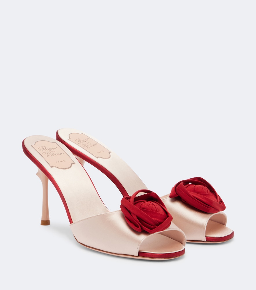 Mules Epine Rose in satin