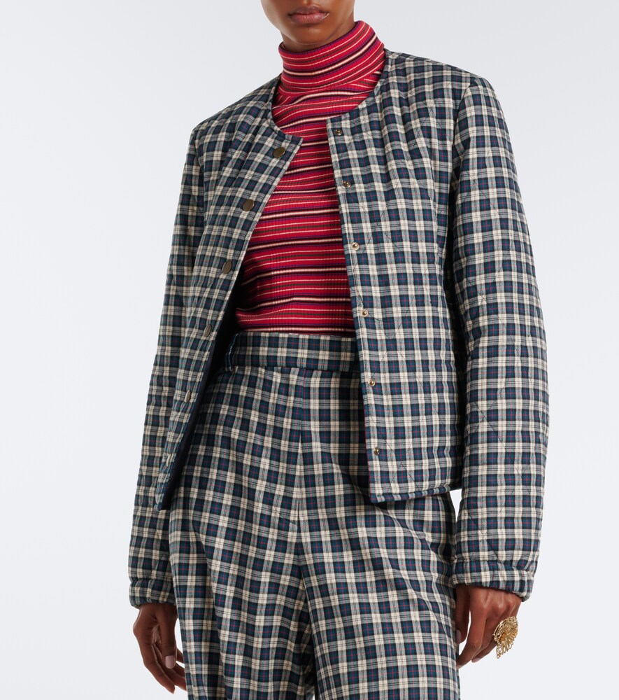 Checked Quilted Cotton-Blend Jacket