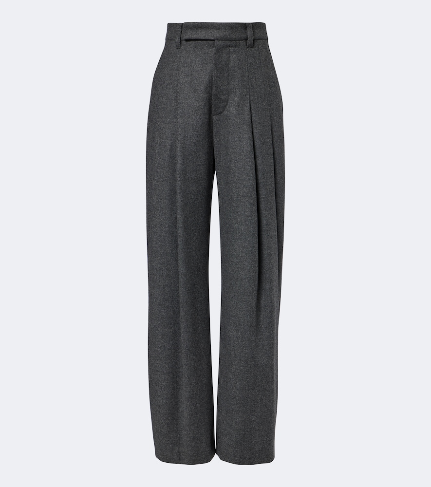Pantaloni a gamba larga in lana e cashmere