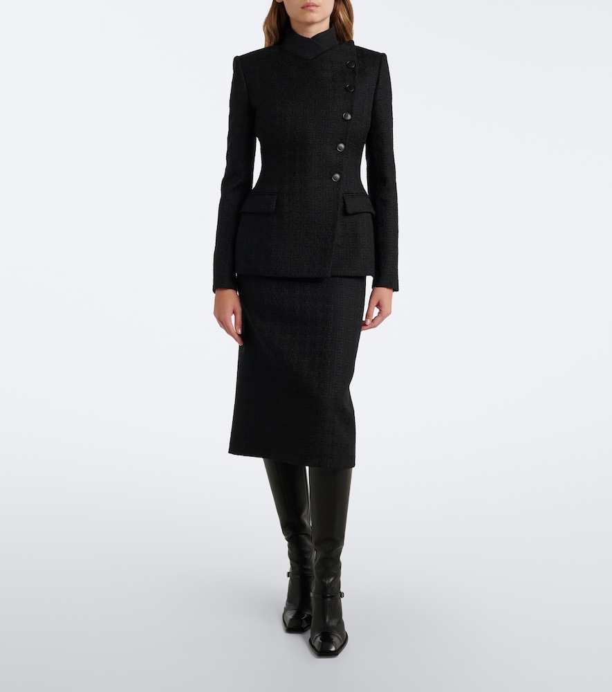 And Mohair Tweed Pencil Skirt