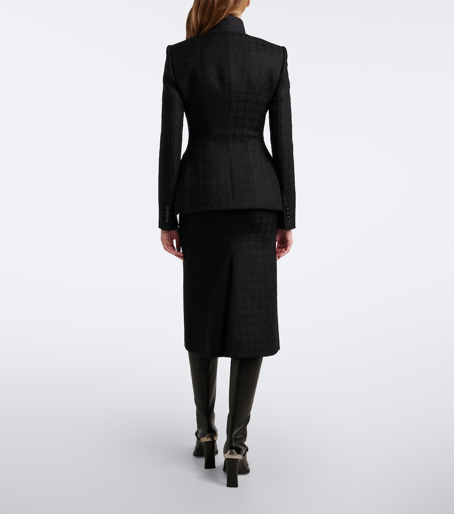 And Mohair Tweed Pencil Skirt