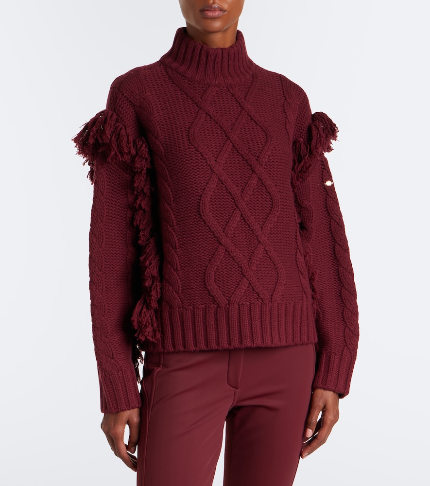 Brit Cable-Knit Fringed Sweater